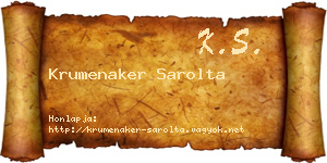 Krumenaker Sarolta névjegykártya