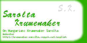 sarolta krumenaker business card